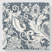 Witte kant 2 stenen onderzetter (Voorkant)