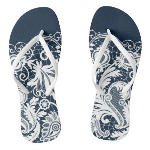 Witte kant 2 teenslippers