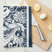 Witte kant 2 theedoek (Quarter Fold)