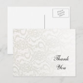 Witte kant bedankje briefkaart (Voorkant / Achterkant)