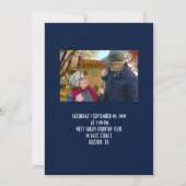 witte kant blauwe marine 50ste huwelijksjubileum kaart (Achterkant)