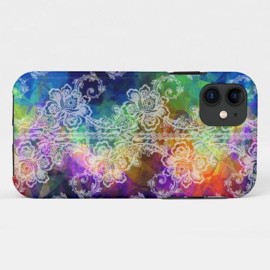 Witte kant boven regenboogweefsel Hoesje-Mate iPh Case-Mate iPhone Case (Achterkant (horizontaal))