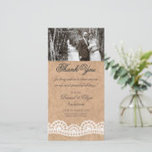  Witte kant bruiloft dank u fotokaart Bedankkaart (Staand voorkant)