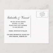 Witte Kant Bruiloft Save the Date Aankondigingskaart (Achterkant)