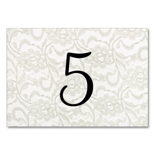 Witte Kant Bruiloft Tafelnummers (Achterkant)