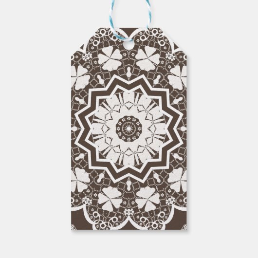 Witte kant cadeaulabel (Achterkant)