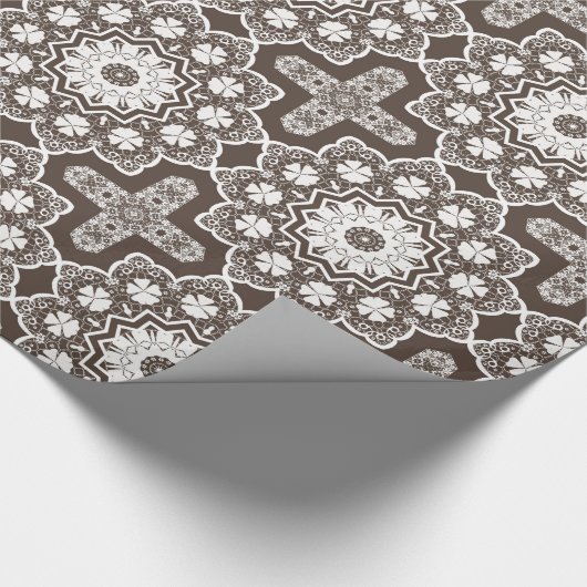 Witte kant cadeaupapier (Hoek)