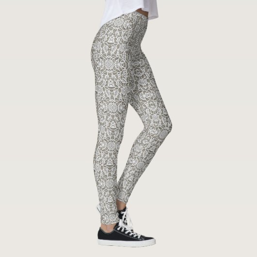 Witte kant, comfortabel, snelle klasjes leggings (Rechts)