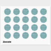 Witte kant elegante bruiloft feest bedankjes ronde sticker (Vel)