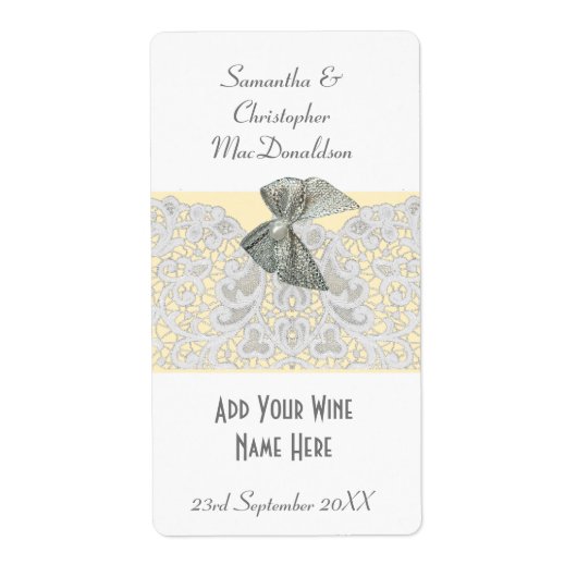 Witte kant elke kleurendrukfles etiket (Voorkant)