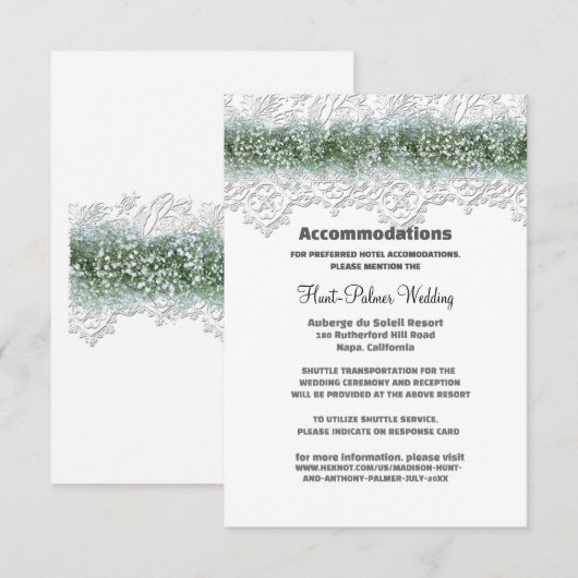 Witte kant en baby's adem trouwaccommodaties (Voorkant / Achterkant)