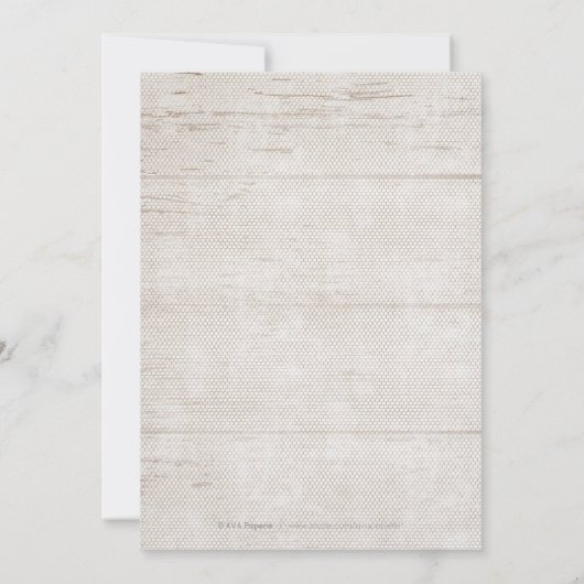 Witte kant en bruinachtige bruiloft kaart (Achterkant)