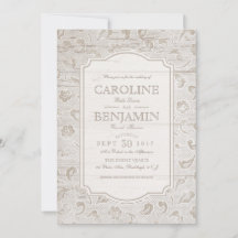 Witte kant en bruinachtige bruiloft