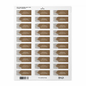 Witte kant en bruine rustieke chique elegante trou etiket (Full Sheet)