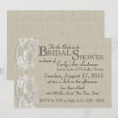 Witte  Kant en Burlap Design Vrijgezellenfeest Kaart (Voorkant / Achterkant)