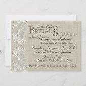 Witte  Kant en Burlap Design Vrijgezellenfeest Kaart (Voorkant)