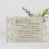 Witte  Kant en Burlap Design Vrijgezellenfeest Kaart (Staand voorkant)