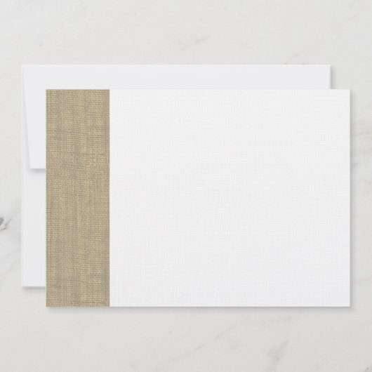 Witte kant en Burlap doop Kaart (Achterkant)
