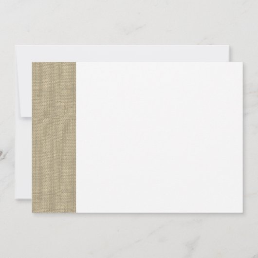 Witte kant en Burlap Eerste Communie Kaart (Achterkant)