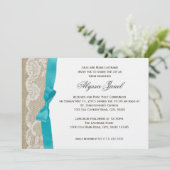 Witte kant en Burlap Eerste Communie Kaart (Staand voorkant)