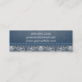 Witte kant en Denim Afstuderen invoegen Contactkaartje (Achterkant)