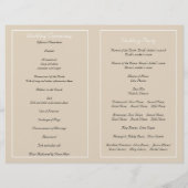 Witte kant en parels beige gevouwen trouwprogramma (Achterkant)