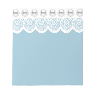 Witte kant en parels notitieblok