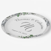 Witte kant en Roos bladeren Bord papier (Gekanteld)