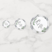 Witte kant en Roos bladeren Confetti (Voorkanten)