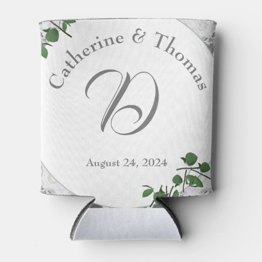 Witte Kant en Roos bladeren Koeler (Voorkant)