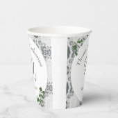 Witte kant en Roos bladeren Papieren Bekers (Rechts)