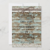 witte kant en twine Rustic Barn Wedding Kaart (Voorkant)