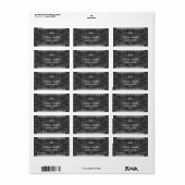 Witte kant en zwart Damask-kaarslabel Etiket (Full Sheet)