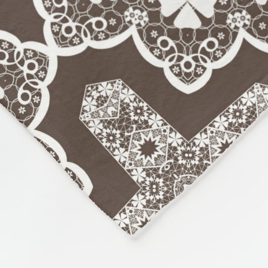 Witte kant fleece deken (Hoek)