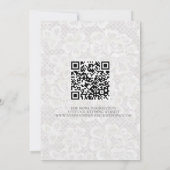 Witte kant Floral Script QR code sparen de Datum Save The Date (Achterkant)