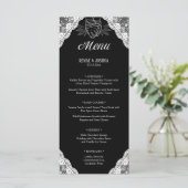 Witte Kant Handvasten Gebonden Handen Bruiloft Menu (Staand voorkant)