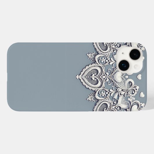 Witte Kant Harten Romantische Charm Elegant Case-Mate iPhone Case (Achterkant (horizontaal))