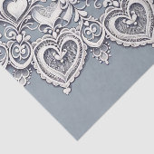 Witte kant harten romantische charme bruidsdouche tissuepapier (Detail)