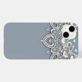 Witte Kant Hartjes Romantische Charme Elegant Case-Mate iPhone Case (Achterkant (horizontaal))