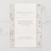 Witte kant hout rustieke land bruiloft detail kaar informatiekaartje (Voorkant)