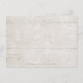 Witte kant hout rustieke land bruiloft receptie informatiekaartje (Achterkant)
