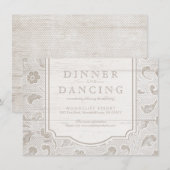 Witte kant hout rustieke land bruiloft receptie informatiekaartje (Voorkant / Achterkant)