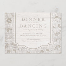 Witte kant hout rustieke land bruiloft receptie