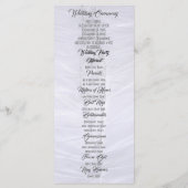 Witte kant jurk kerk bruiloft programma programmakaart (Achterkant)