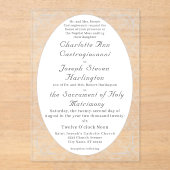  Witte Kant Katholieke bruiloft Acryl Uitnodigingen (Voorkant)