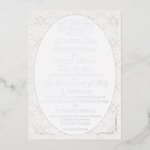  Witte Kant Katholieke bruiloft Folie Uitnodiging (Voorkant)