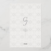  Witte Kant Katholieke bruiloft Folie Uitnodiging (Achterkant)