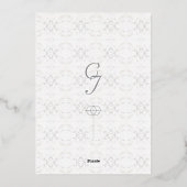 Witte Kant Katholieke bruiloft Folie Uitnodiging (Achterkant)