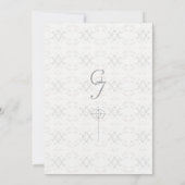  Witte Kant Katholieke bruiloft Kaart (Achterkant)