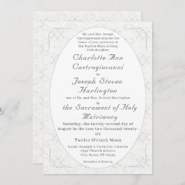  Witte Kant Katholieke bruiloft Kaart